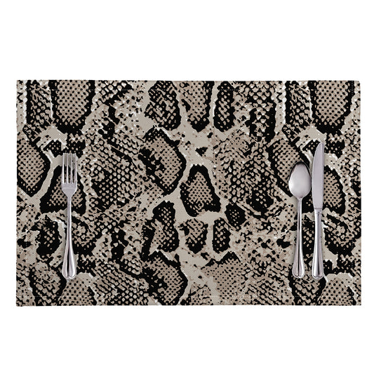 Tan And Black Snakeskin Print Placemat