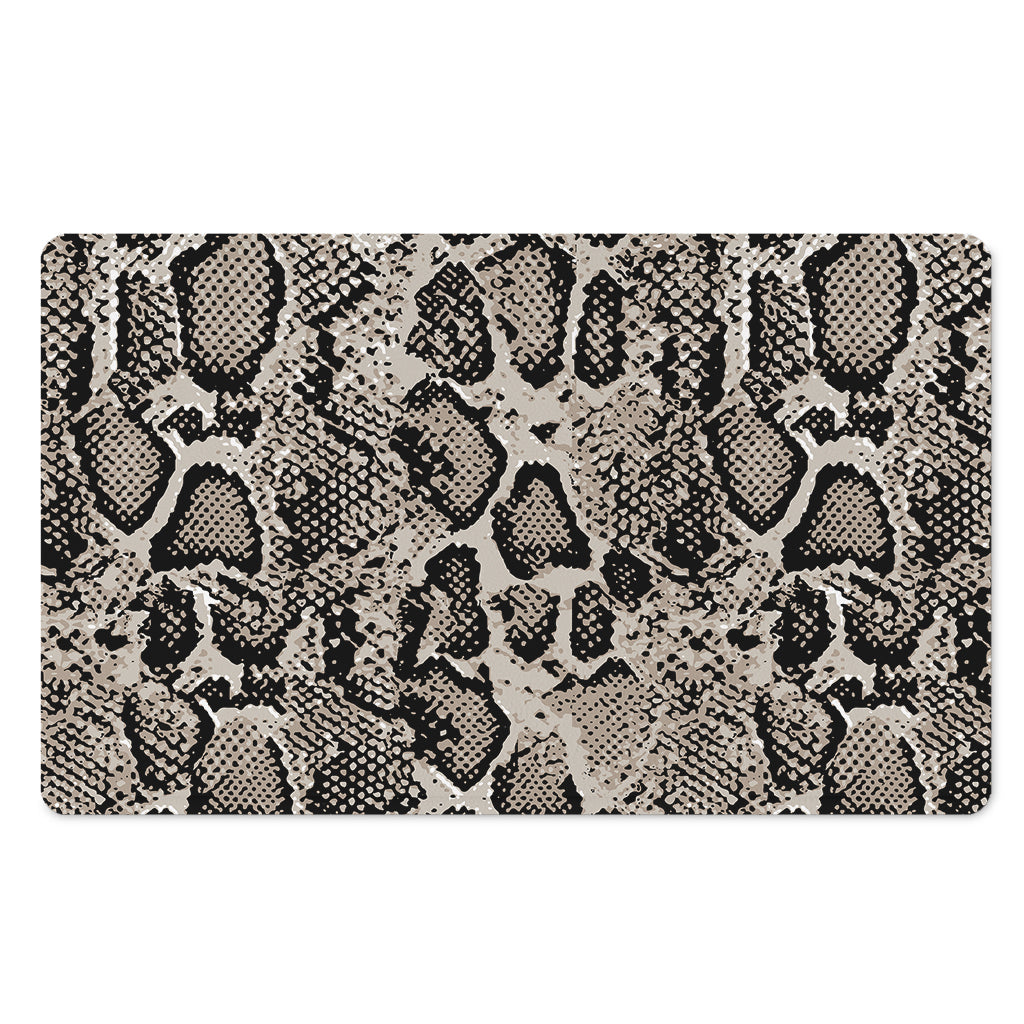 Tan And Black Snakeskin Print Polyester Doormat