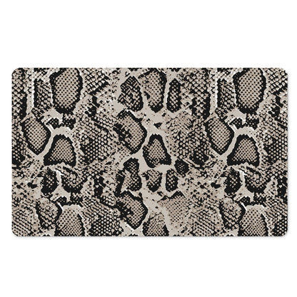Tan And Black Snakeskin Print Polyester Doormat
