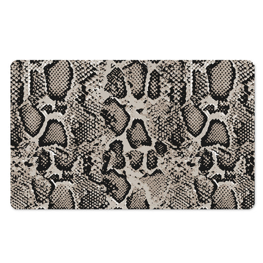 Tan And Black Snakeskin Print Polyester Doormat