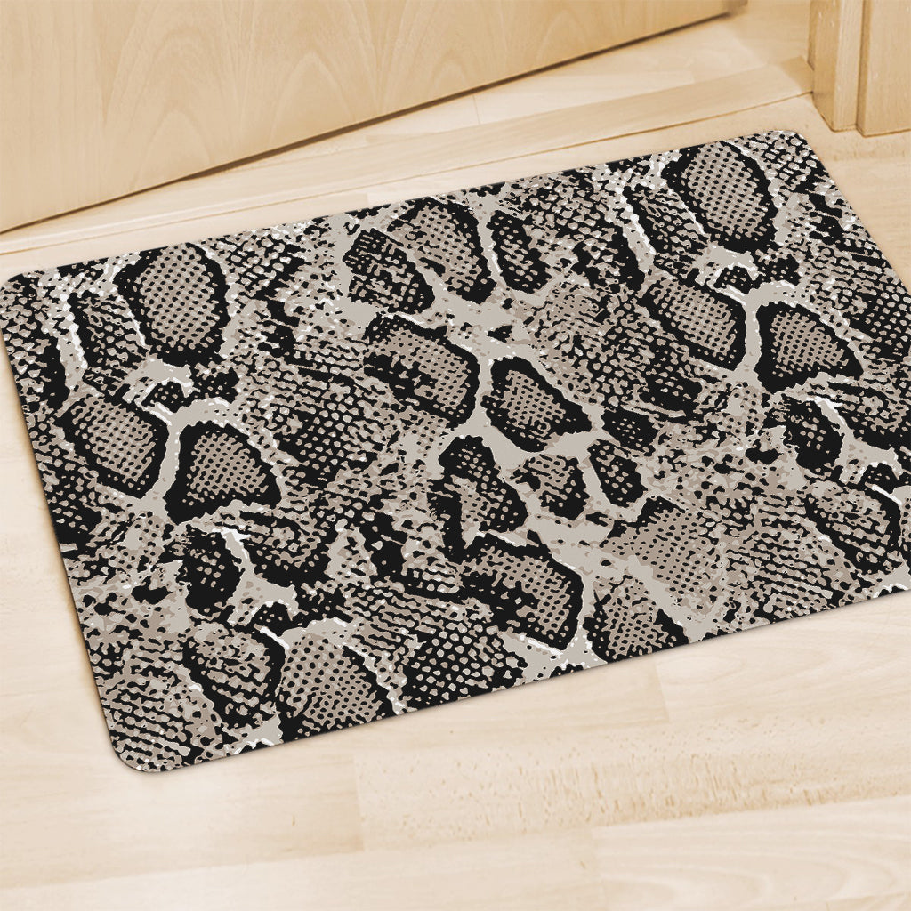 Tan And Black Snakeskin Print Polyester Doormat