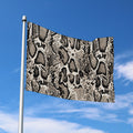 Tan And Black Snakeskin Print Polyester Flag