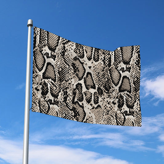 Tan And Black Snakeskin Print Polyester Flag