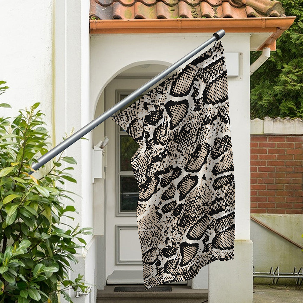 Tan And Black Snakeskin Print Polyester Flag