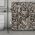 Tan And Black Snakeskin Print Polyester Shower Curtain