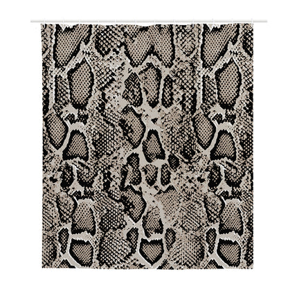 Tan And Black Snakeskin Print Polyester Shower Curtain