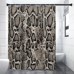Tan And Black Snakeskin Print Premium Shower Curtain