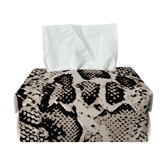 Tan And Black Snakeskin Print Rectangle Tissue Box Cover