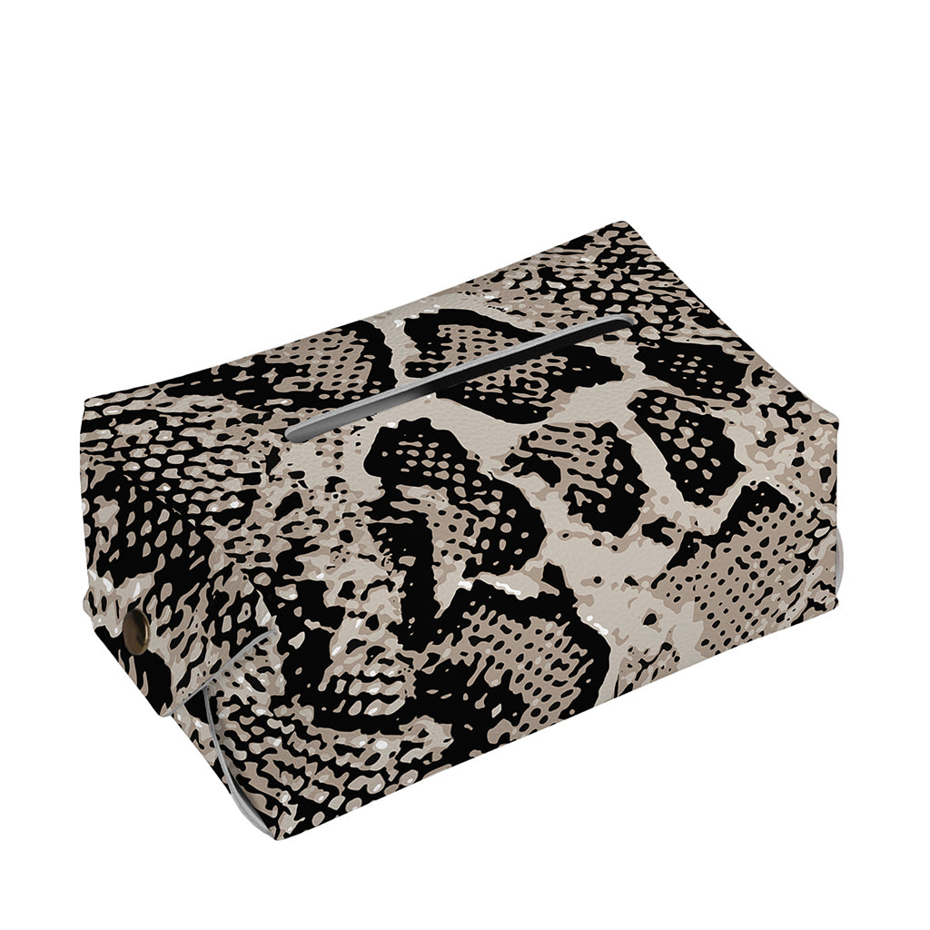 Tan And Black Snakeskin Print Rectangle Tissue Box Cover