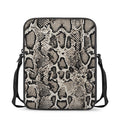 Tan And Black Snakeskin Print Rectangular Crossbody Bag
