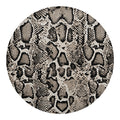 Tan And Black Snakeskin Print Round Blanket