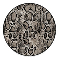 Tan And Black Snakeskin Print Round Floor Mat