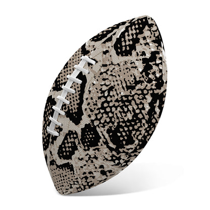 Tan And Black Snakeskin Print Rugby Ball