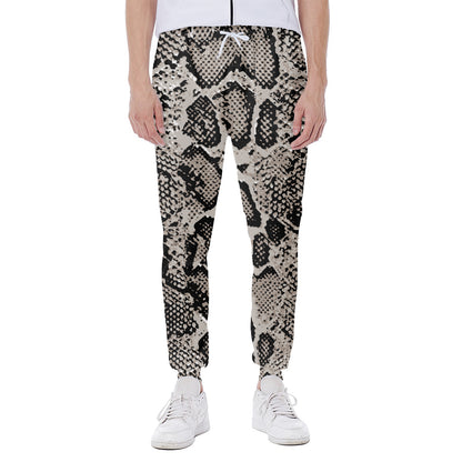 Tan And Black Snakeskin Print Scuba Joggers