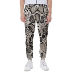 Tan And Black Snakeskin Print Scuba Joggers