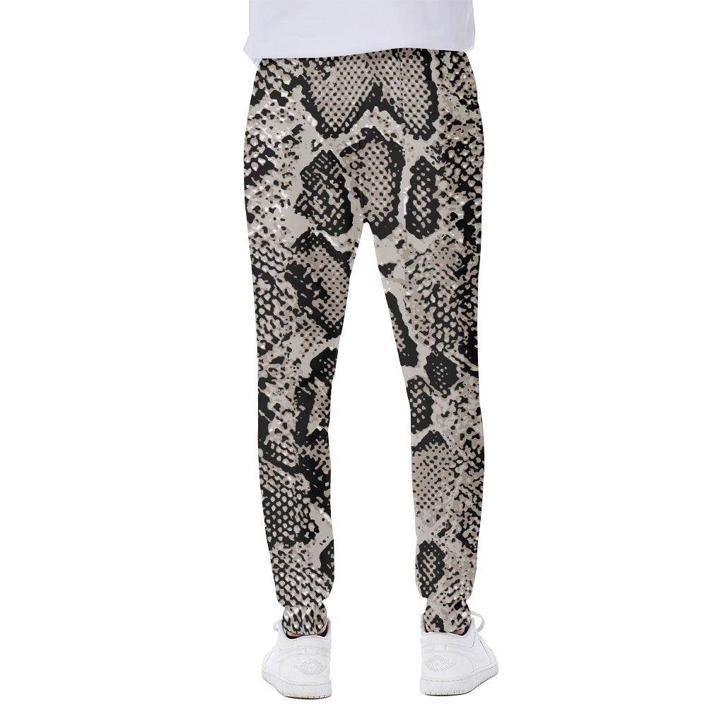 Tan And Black Snakeskin Print Scuba Joggers