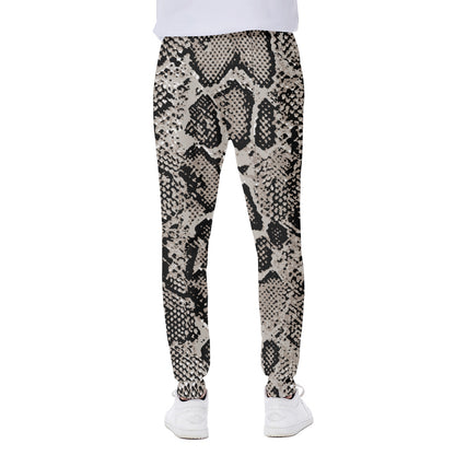 Tan And Black Snakeskin Print Scuba Joggers