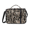 Tan And Black Snakeskin Print Shoulder Strap Bible Bag