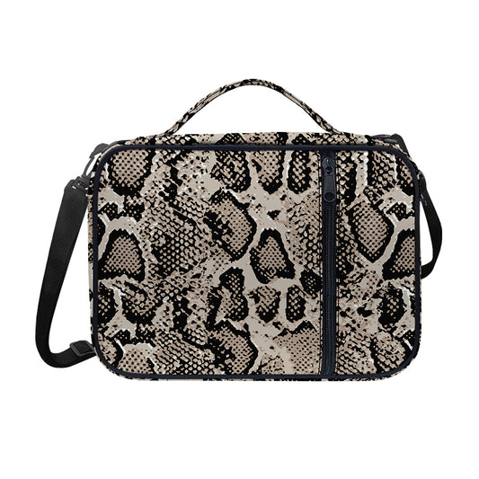 Tan And Black Snakeskin Print Shoulder Strap Bible Bag