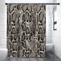 Tan And Black Snakeskin Print Shower Curtain