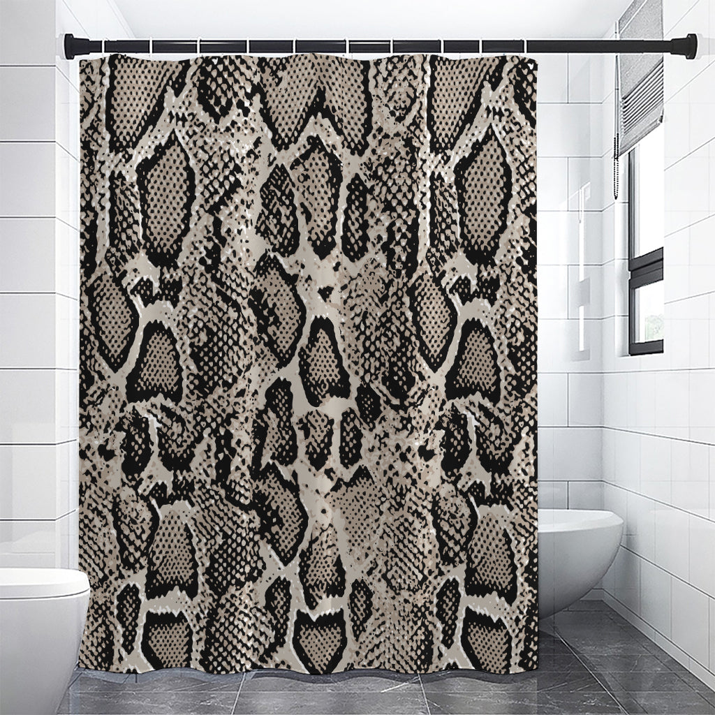 Tan And Black Snakeskin Print Shower Curtain