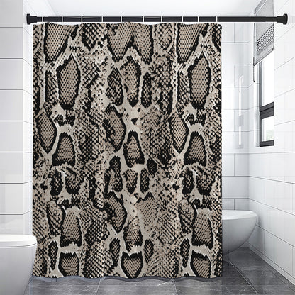 Tan And Black Snakeskin Print Shower Curtain