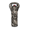 Tan And Black Snakeskin Print Single Neoprene Wine Tote