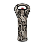 Tan And Black Snakeskin Print Single Neoprene Wine Tote