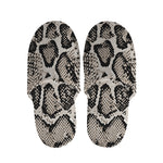 Tan And Black Snakeskin Print Slippers