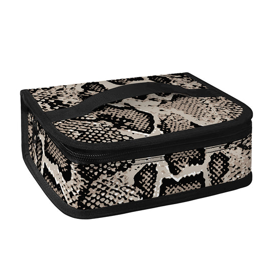 Tan And Black Snakeskin Print Small Lunch Bag