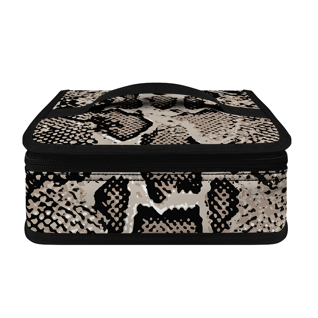 Tan And Black Snakeskin Print Small Lunch Bag