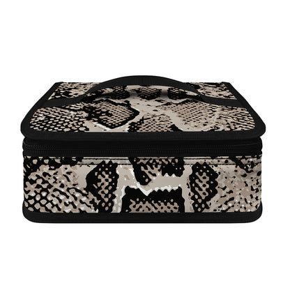 Tan And Black Snakeskin Print Small Lunch Bag