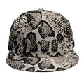 Tan And Black Snakeskin Print Snapback Cap