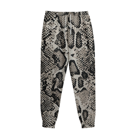 Tan And Black Snakeskin Print Sweatpants