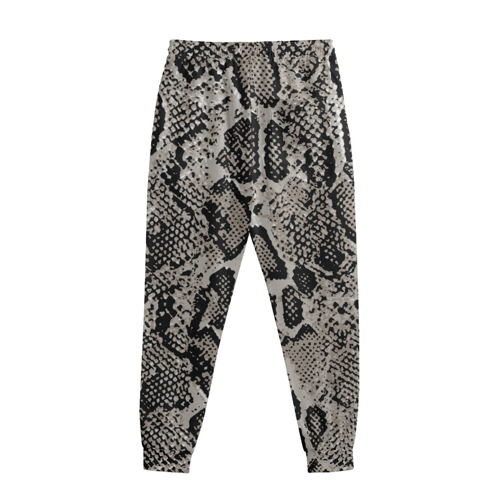 Tan And Black Snakeskin Print Sweatpants