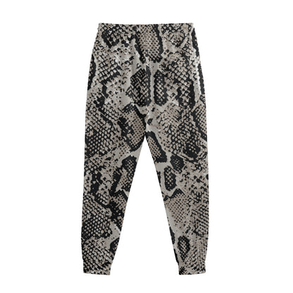 Tan And Black Snakeskin Print Sweatpants