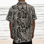 Tan And Black Snakeskin Print Textured Short Sleeve Shirt