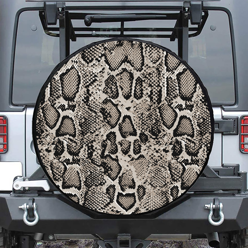 Tan And Black Snakeskin Print Tire Cover