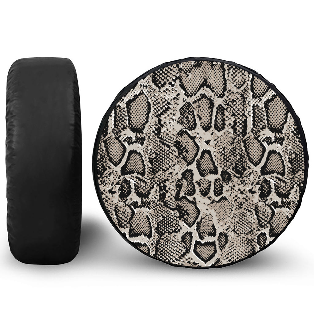 Tan And Black Snakeskin Print Tire Cover