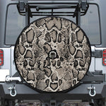 Tan And Black Snakeskin Print Tire Cover With Camera Hole