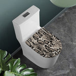 Tan And Black Snakeskin Print Toilet Lid Cover
