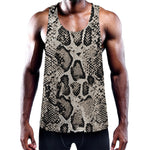 Tan And Black Snakeskin Print Training Tank Top