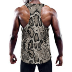 Tan And Black Snakeskin Print Training Tank Top