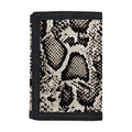 Tan And Black Snakeskin Print Trifold Wallet
