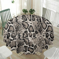 Tan And Black Snakeskin Print Waterproof Round Tablecloth