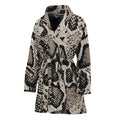 Tan And Black Snakeskin Print Women's Bathrobe