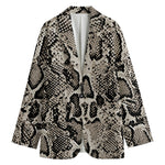 Tan And Black Snakeskin Print Women's Blazer
