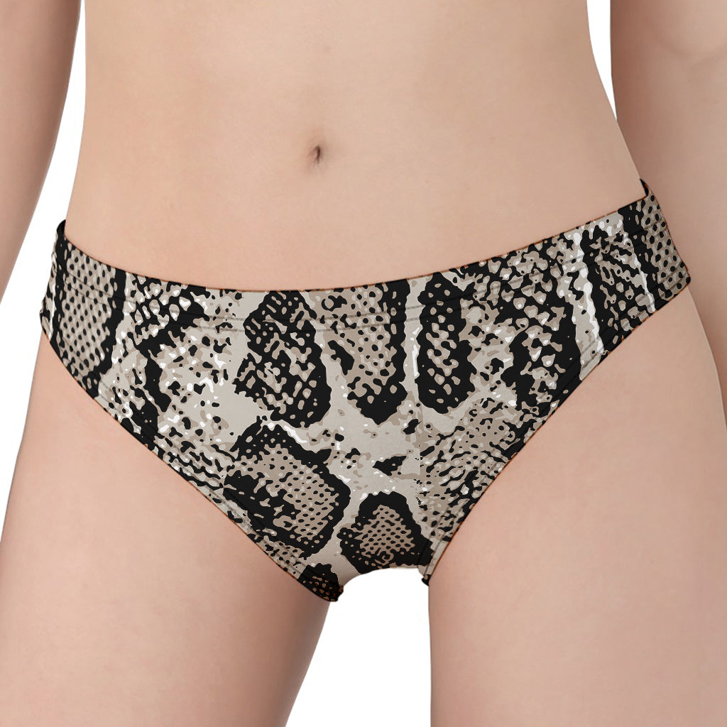 Tan And Black Snakeskin Print Women's Panties