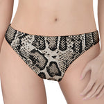 Tan And Black Snakeskin Print Women's Thong