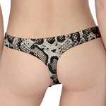 Tan And Black Snakeskin Print Women's Thong